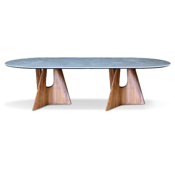 HEBBOV Porcelain Marble Dining Set Detail View